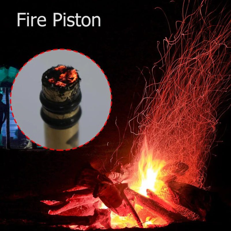 Brass Fire Starter Tube – Durable Camping Ignition Piston Survival Tool - Image 3