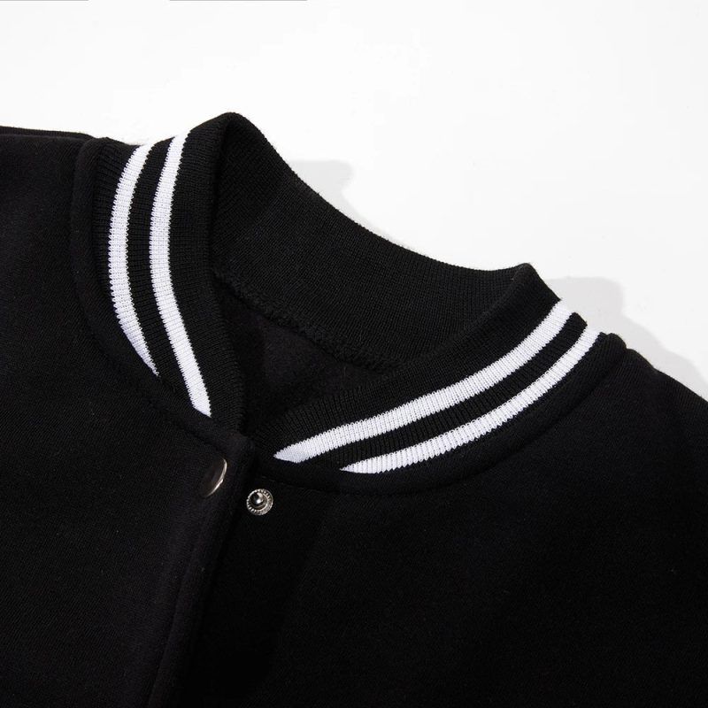 Black Gray White Solid Color Oversize Jacket – Unisex Street Style - Image 4