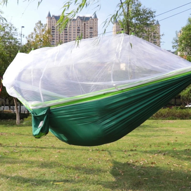 Portable Nylon Camping Hammock with Mosquito Net – Single & Double Size - Image 6