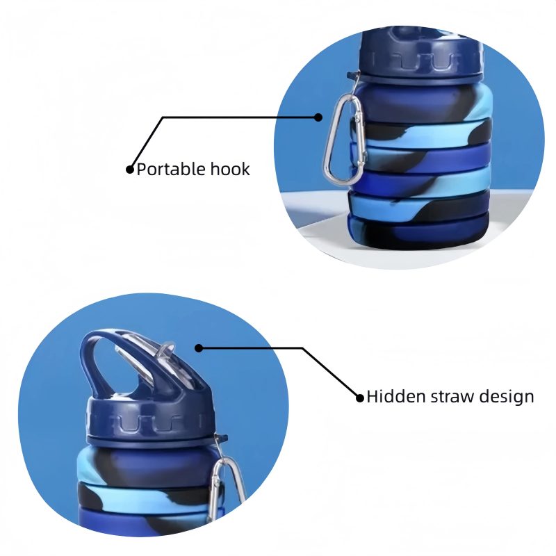 Food Grade Silicone Foldable Water Bottle – Perfect for Sports and Travel - Image 4