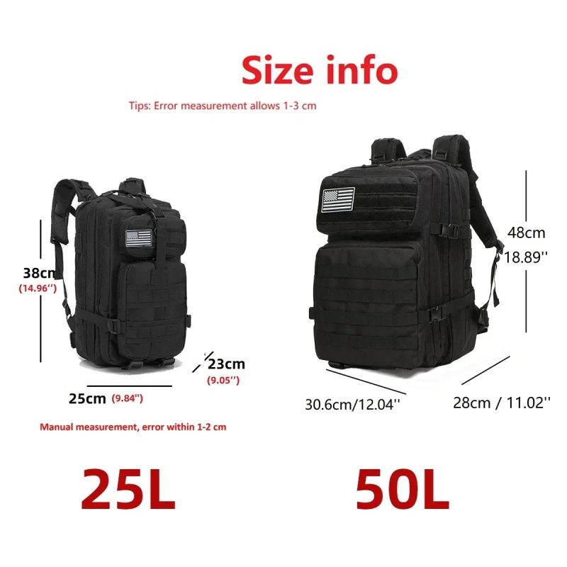 50L Travel Backpack for Men – Waterproof Hiking & Camping Bag - Image 2