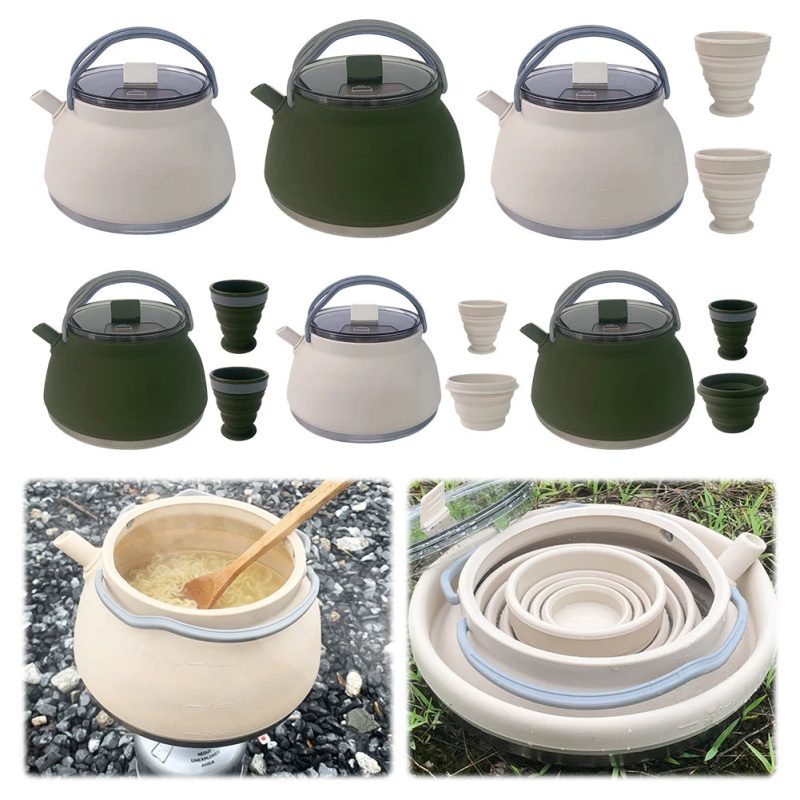 1.5L Outdoor Folding Silicone Kettle – Portable and Collapsible for Travel - Image 2