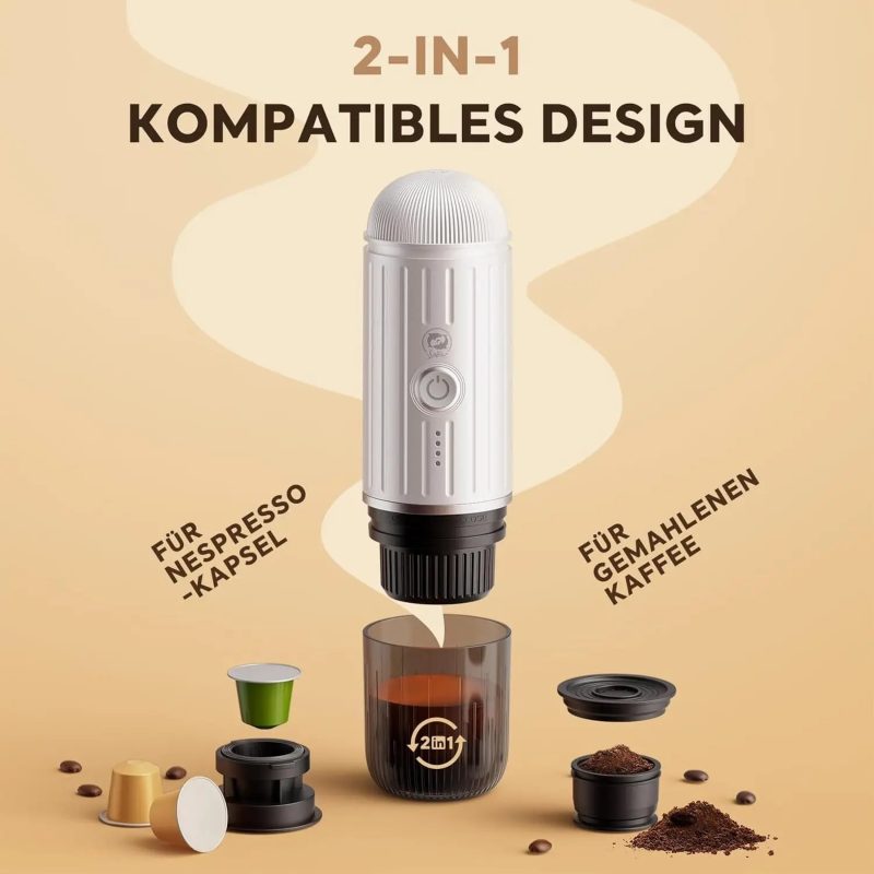 IKAPE Espresso Portable Coffee Machine – 2-in-1 Capsule Espresso Maker - Image 2