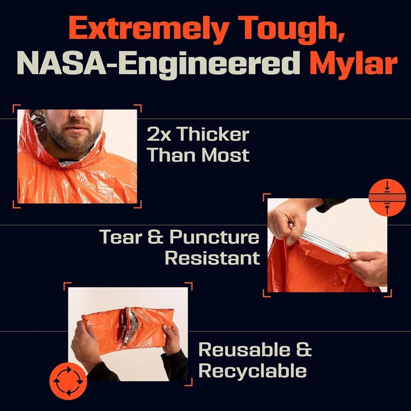 Emergency Rain Poncho Thermal Blanket – Ultimate Outdoor Survival Gear - Image 4
