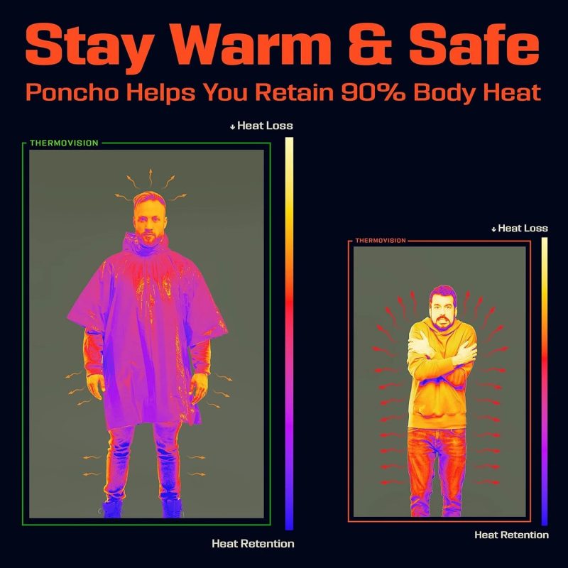 Emergency Rain Poncho Thermal Blanket – Ultimate Outdoor Survival Gear - Image 5