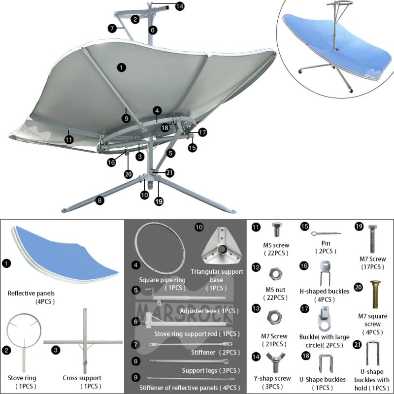 2000W Solar Cooker: Portable Outdoor BBQ Sun Reflective Heaters - Image 2