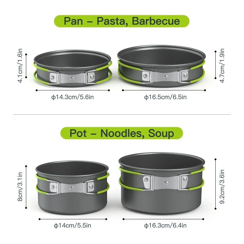 Lixada Portable Outdoor Tableware – Camping Cookware Set for 2-3 People - Image 3