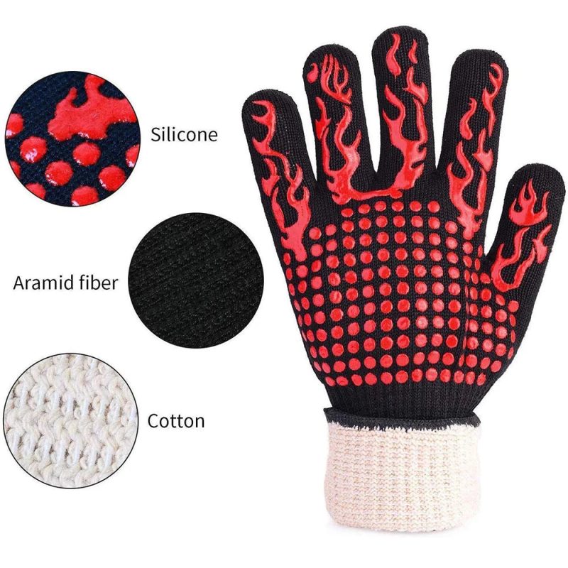 BBQ Grill Gloves – High Temperature Resistance Oven Mitts for Safe Grilling - Image 5