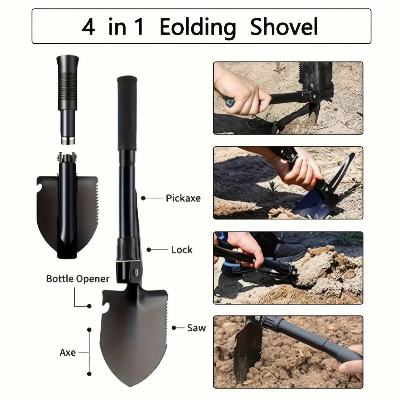 4-in-1 Multifunctional Folding Shovel – Essential Outdoor Survival Tool - Image 6