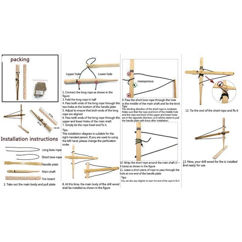 Bow Drill Fire Starter Kit – Essential Outdoor Survival Tool - Image 4