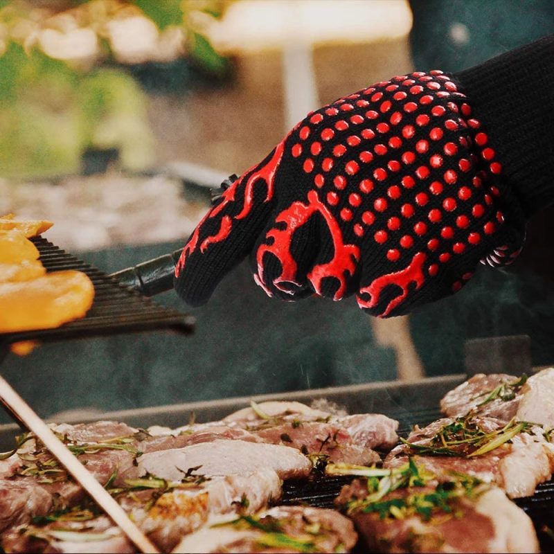 BBQ Grill Gloves – High Temperature Resistance Oven Mitts for Safe Grilling - Image 2