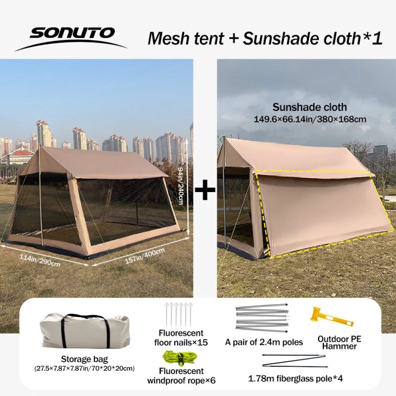 210D Outdoor Family Tent – Spacious, Portable, and Protective Shelter - Image 7