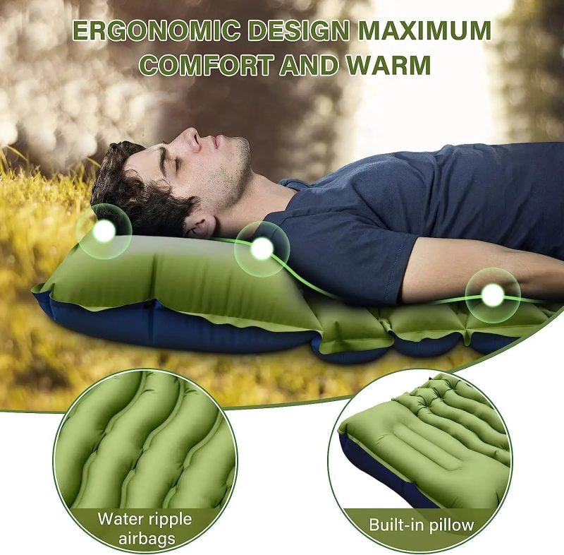 Outdoor Camping Super Thick 4-Inch Inflatable Sleeping Mat - Image 2